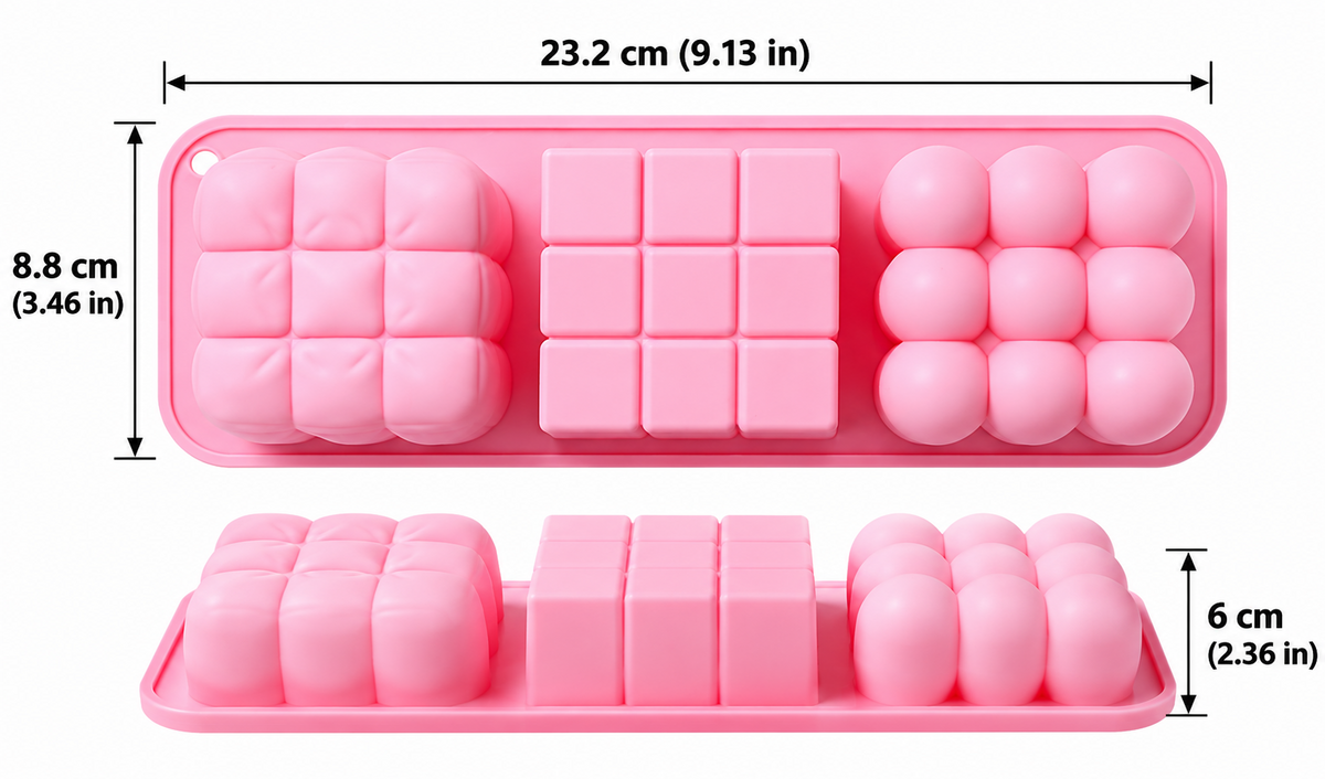 3D Bubble & Square Silicone Candle Mold DIY Soap Candle Cake