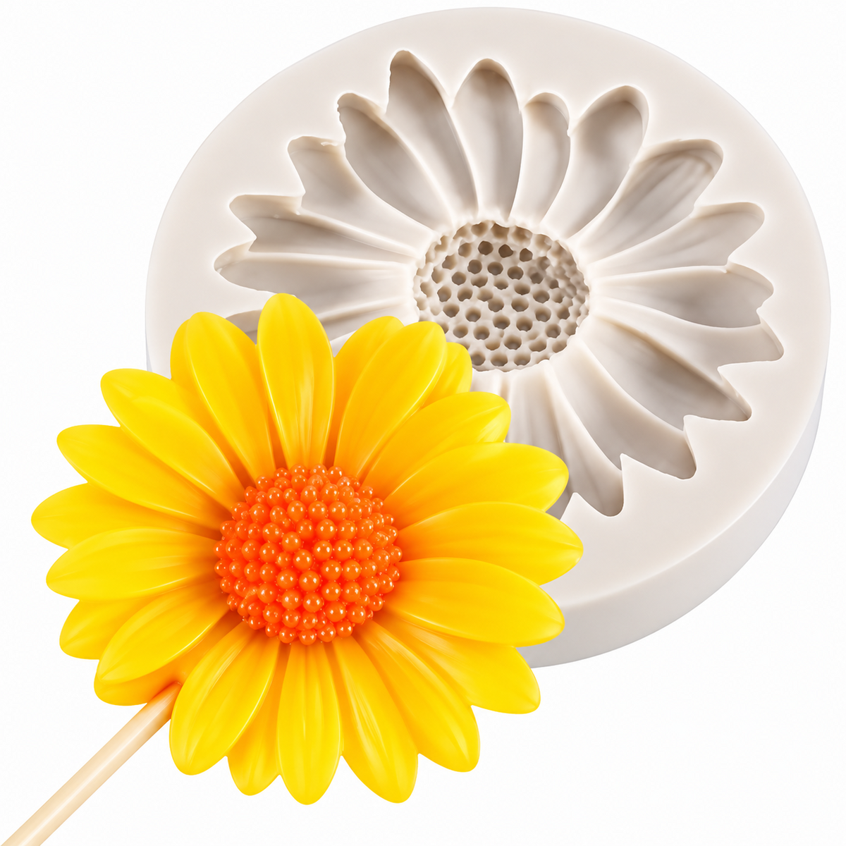 3D Sunflower Silicone Mould for Fondant Chocolate Cake Decoration and DIY Floral Crafts