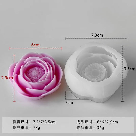 3D Floating Flower Petal Silicone Candle Mold DYF6045