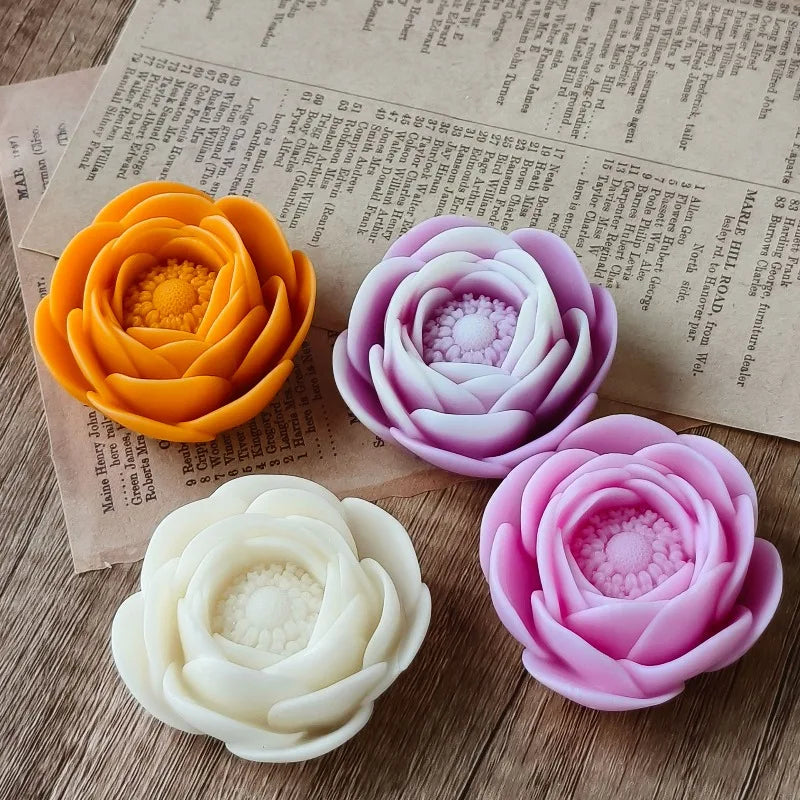 3D Floating Flower Petal Silicone Candle Mold DYF6045