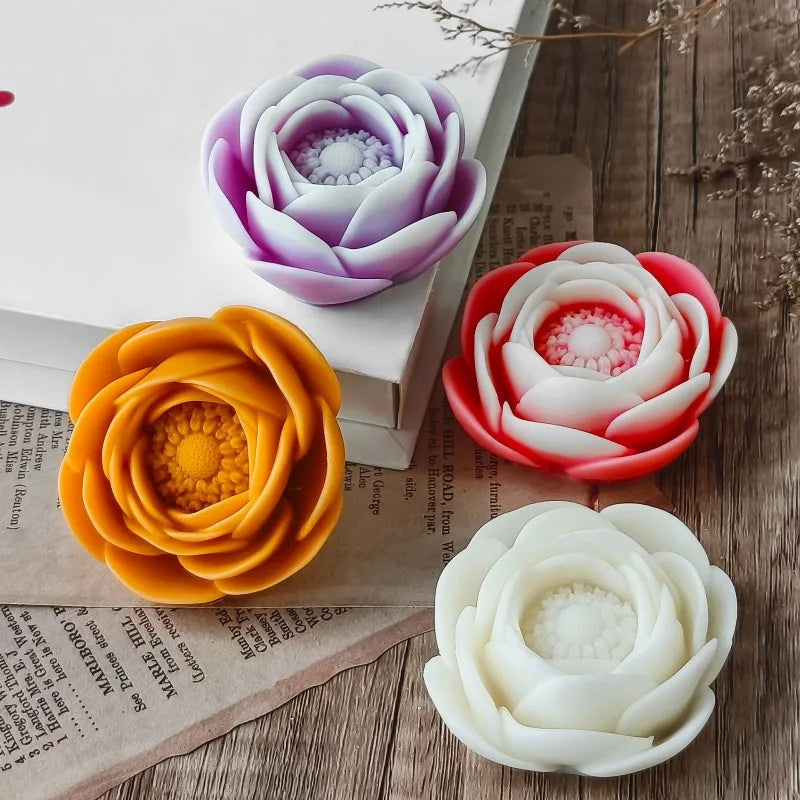 3D Floating Flower Petal Silicone Candle Mold DYF6045