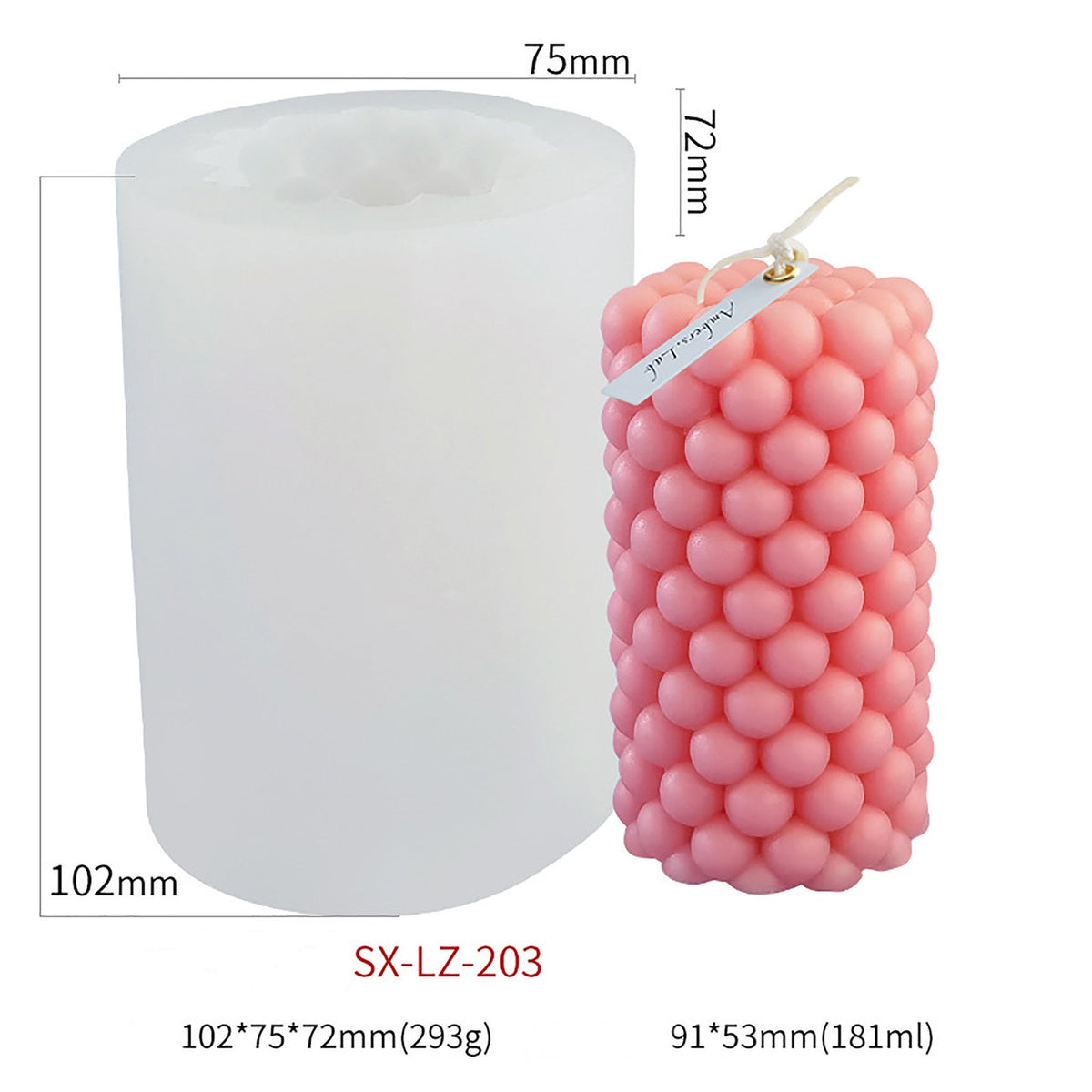 Bubble Pillar Candle Silicone Mould for DIY Bubble Candles Decorative Crafts and Home Décor