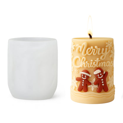 Merry Christmas Tree Pillar Silicone Candle Mould Christmas Theme (D Grade) Type 1