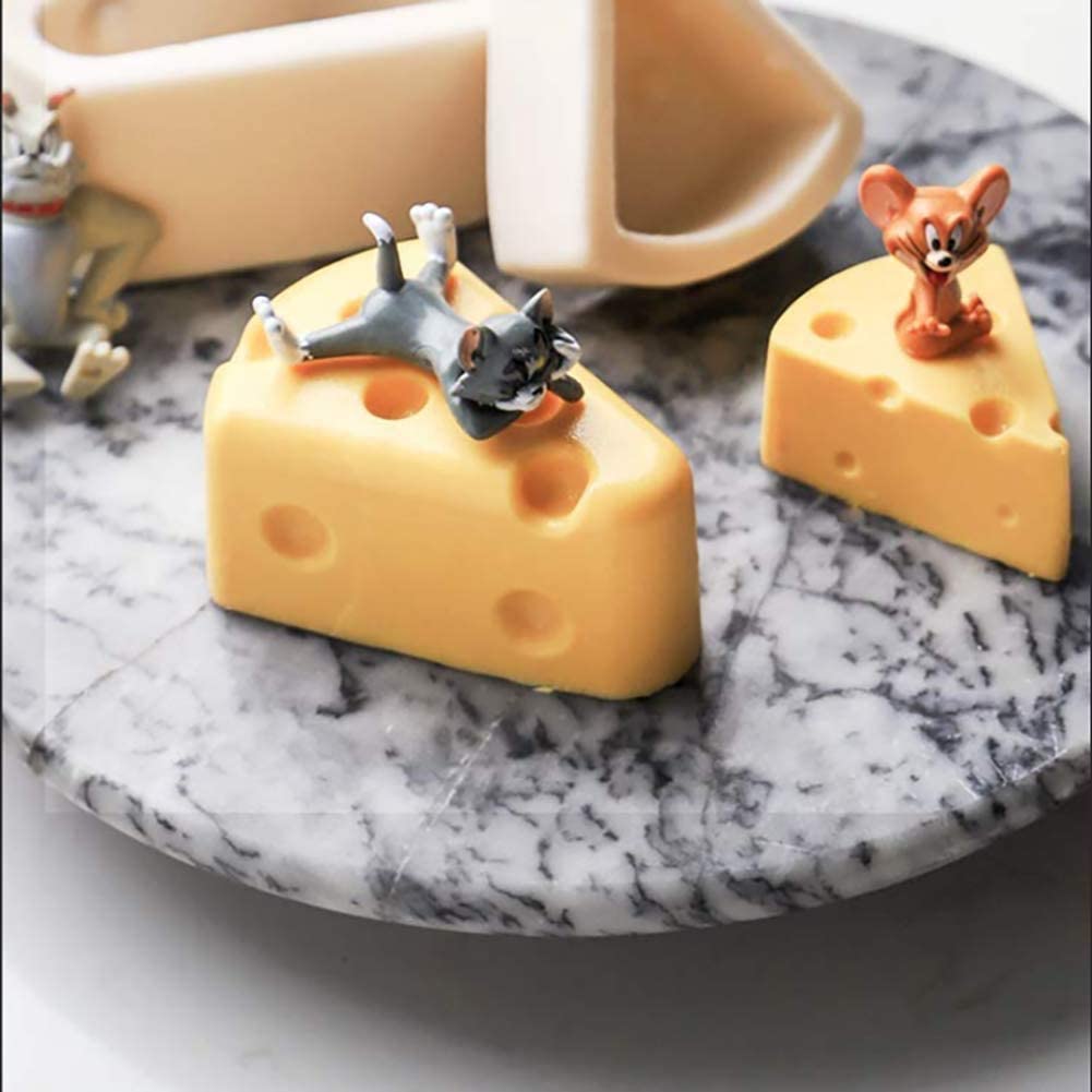 8 Cavity 3D Cheese Wedge Silicone Mould for Chocolate Mousse Cake Pastry Jelly