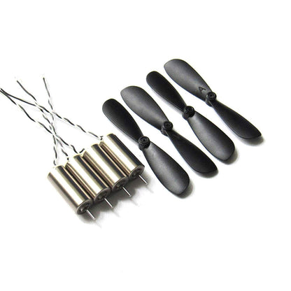(4 Motor + 6 Propeller) Coreless Motor DC 3.7V 07x16mm Micro Coreless Motor with Propeller High-Speed Mini Multi Copter Quadcopter 51000RPM