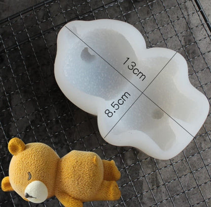 3D Sleeping Bear Cute Teddy Doll Silicone Mold for Mousse Cake, Candle, Desert Chocolate