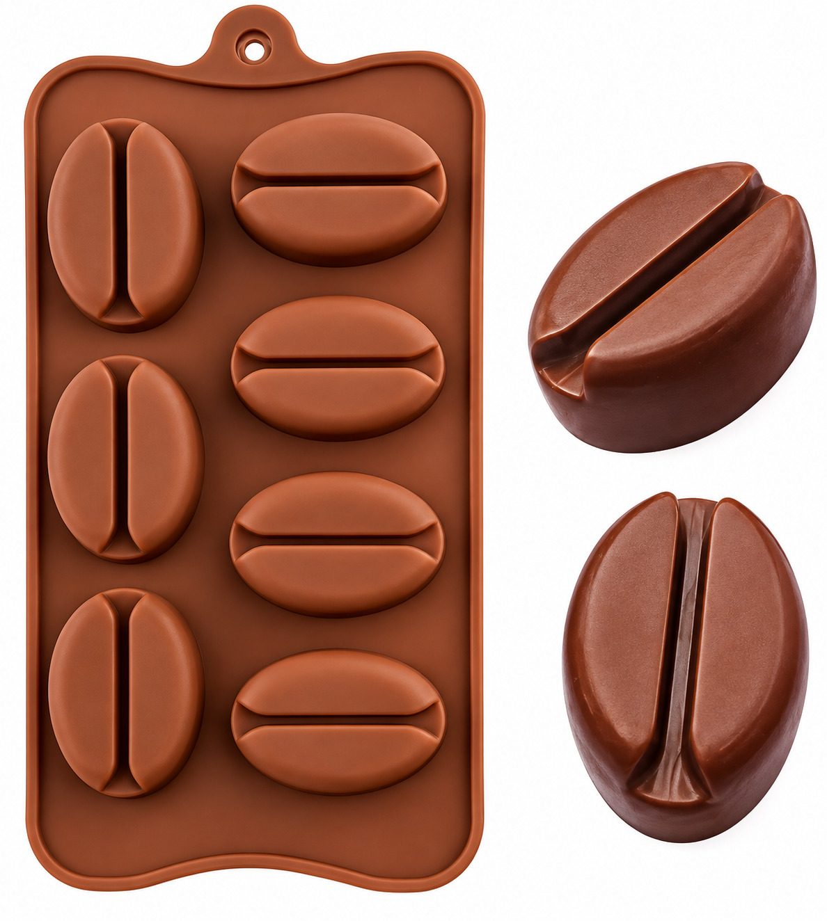 7 Cavity Coffee Bean Silicone Mold for Chocolate Jelly Cake Decoration Mousse