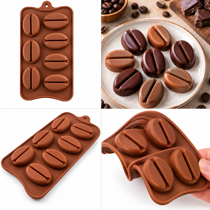 7 Cavity Coffee Bean Silicone Mold for Chocolate Jelly Cake Decoration Mousse