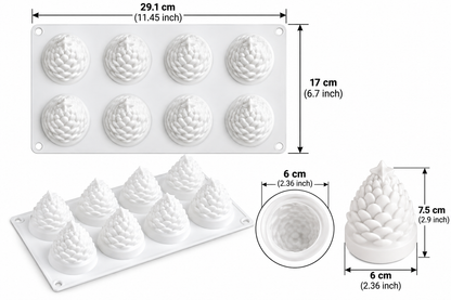 8 Cavity 3D Pineapple Silicone Mould Chocolate Pastry Jelly Pudding Ice Cream