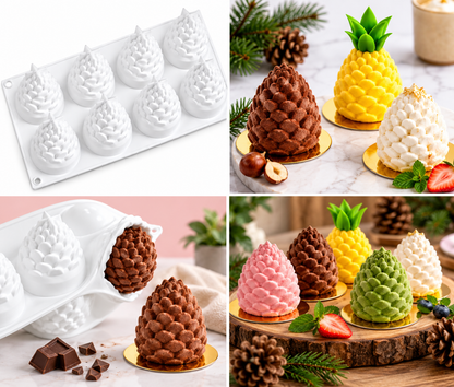 8 Cavity 3D Pineapple Silicone Mould Chocolate Pastry Jelly Pudding Ice Cream