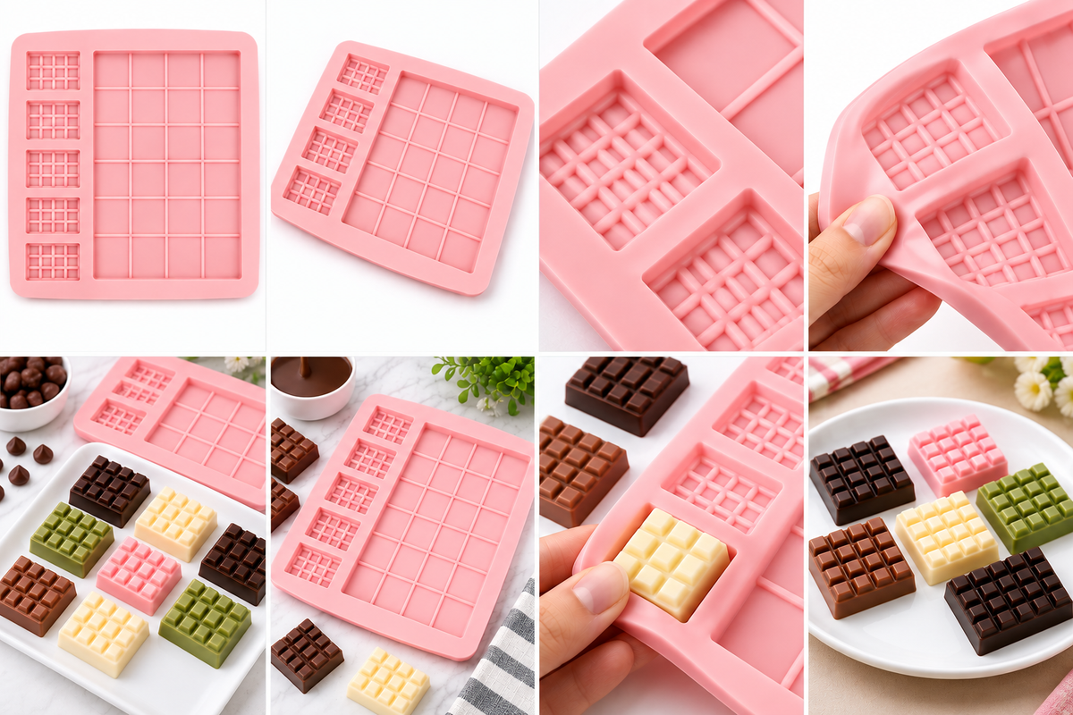 Chocolate Bar Silicone Mold, Large & Mini Chocolate Mould Tray, Dessert, Candy, Soap