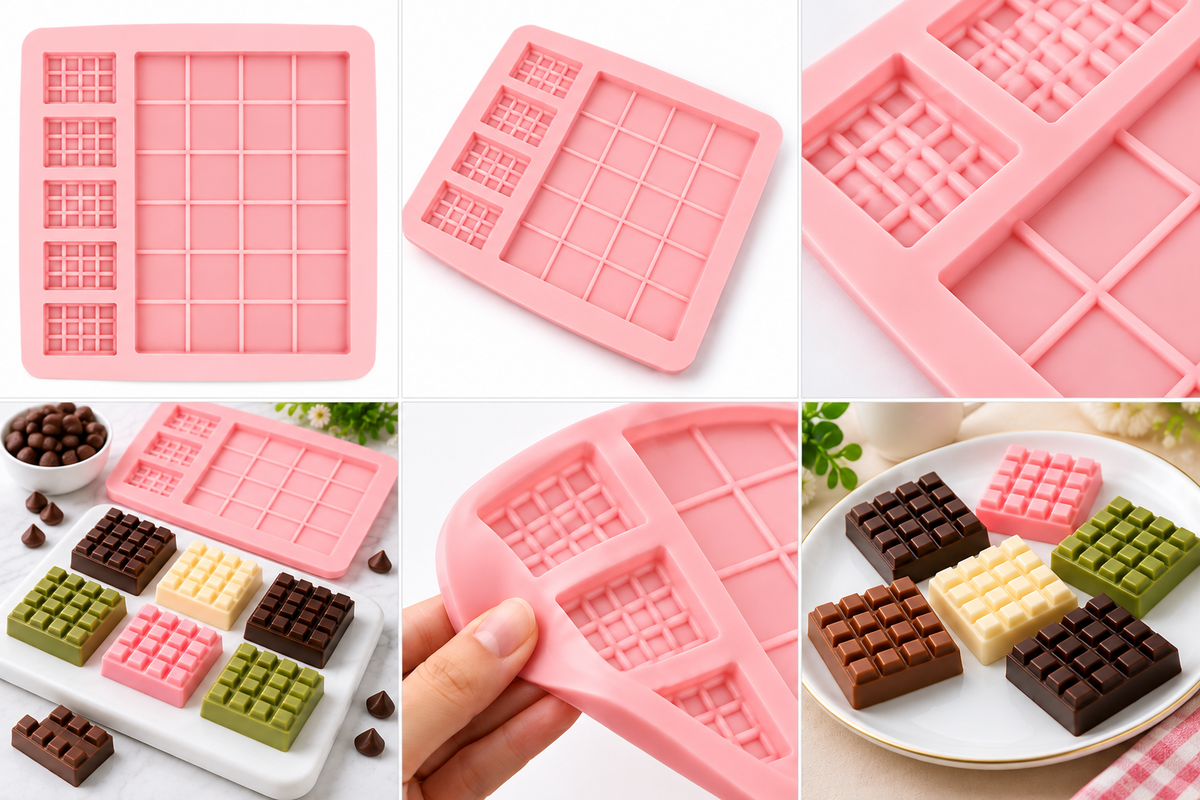 Chocolate Bar Silicone Mold, Large & Mini Chocolate Mould Tray, Dessert, Candy, Soap