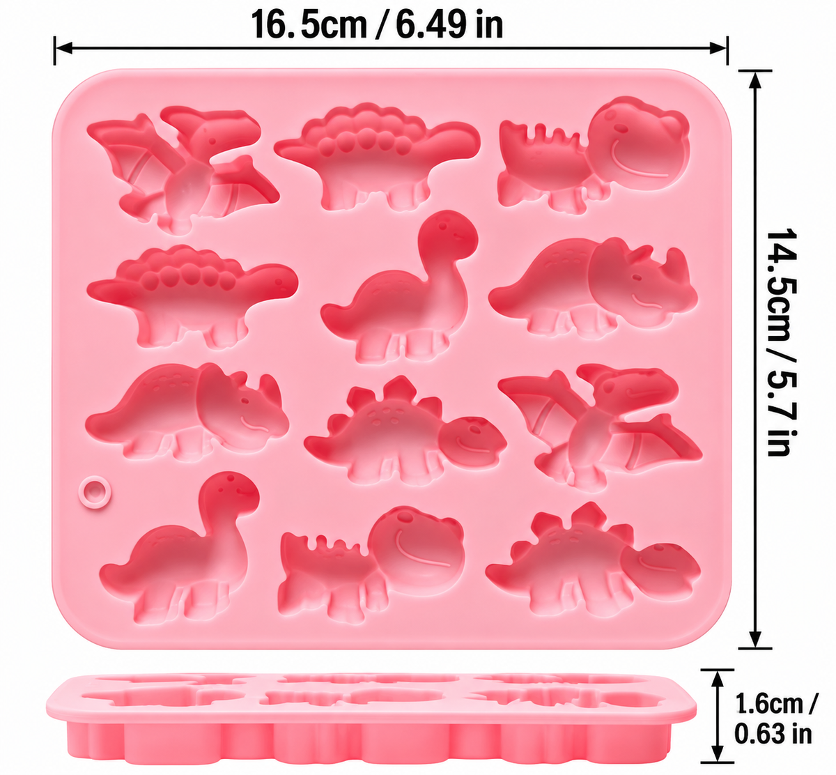 3D Dinosaur Silicone Mold Cute Dinosaur Chocolate Candy Jelly Soap Candle