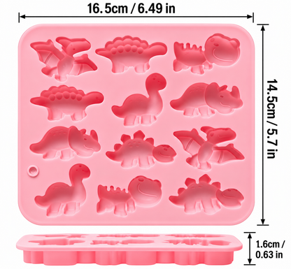 3D Dinosaur Silicone Mold Cute Dinosaur Chocolate Candy Jelly Soap Candle