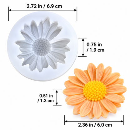 Daisy Flower Silicone Mould for Chocolate  Candy Jelly Soap Resin Candle