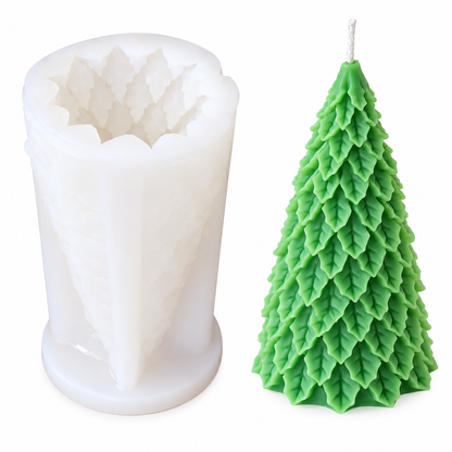 3D Christmas Pine Tree Silicone Candle Mould for DIY Holiday Decorations and Handmade Gifts