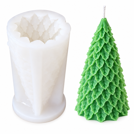 3D Christmas Pine Tree Silicone Candle Mould for DIY Holiday Decorations and Handmade Gifts
