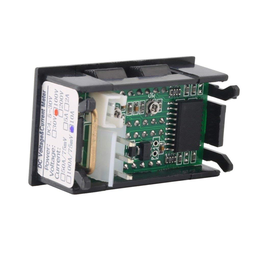 Digital Voltmeter (0-100V) and Ammeter (10A) Dual LED Voltage Current Measurement Module