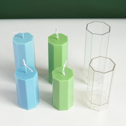 3D (6.8''x2.5''inch) Big Hexagon Pillar Polycarbe Candle Mould Home Decor Fancy Stylish Gift Ideas Mold P29