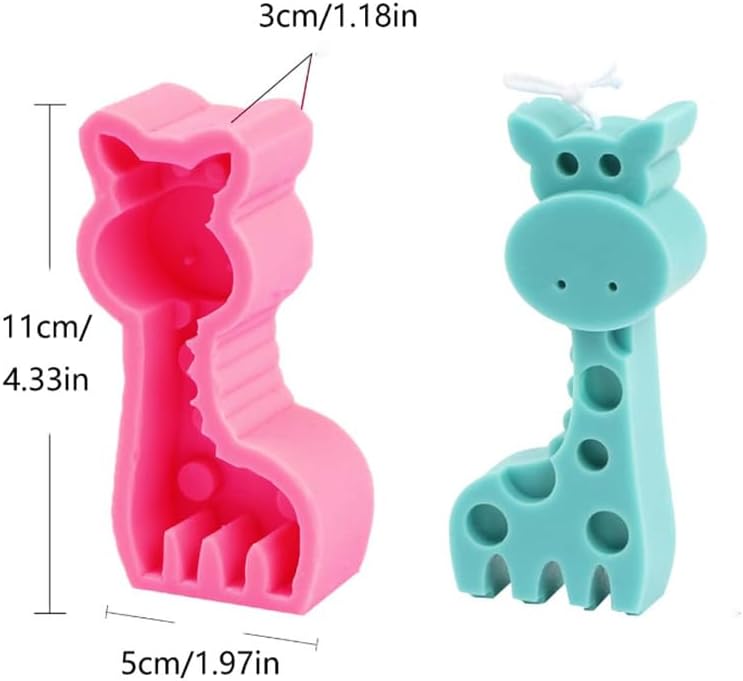 3D Giraffe Silicone Mold for Candle Making, Soap Making Resin Art & DIY Decorative Crafts