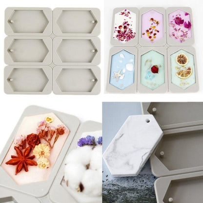6 Cavity Hexagon Silicone Mould for Wax Sachets Soap Bars Fragrance Tablets and DIY Crafts