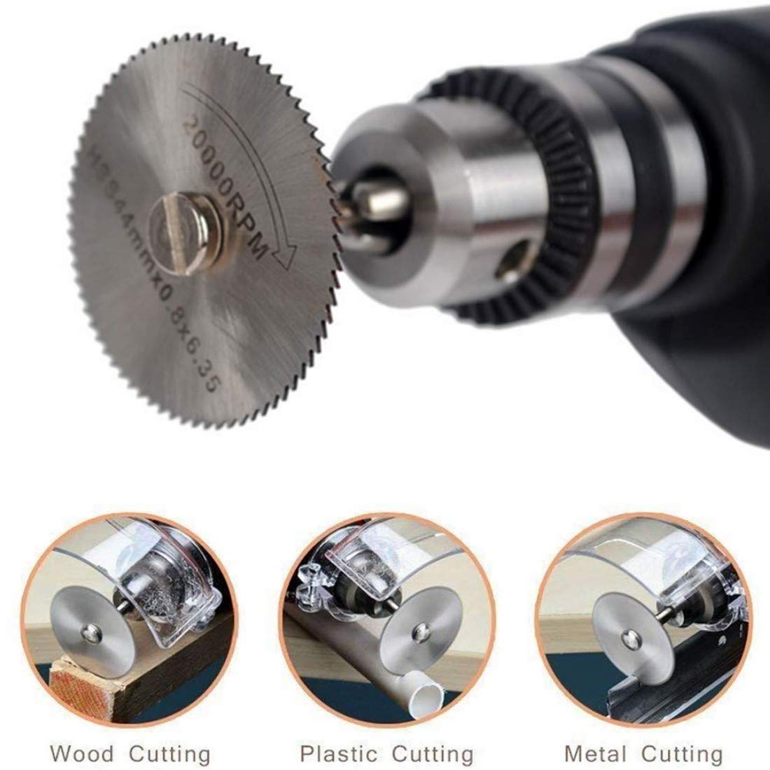 Pack 6 Pcs Set, 5X HSS Circular Wood Cutting Saw Blade Discs + 1X (Design No # 1, Pack 6 Pcs Set)