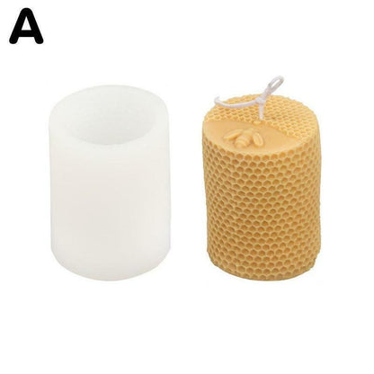 3D Silicone Honeycomb Columnar Candle Mold Handmade Beehive