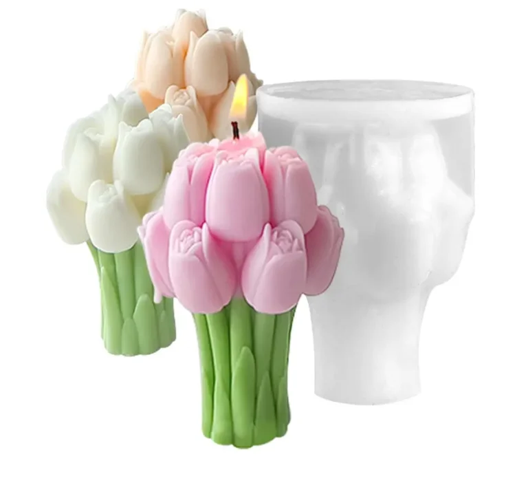 3D Tulip Bouquet Candle Silicone Mold DIY Candle Making Floral Decor & Handmade Gifts