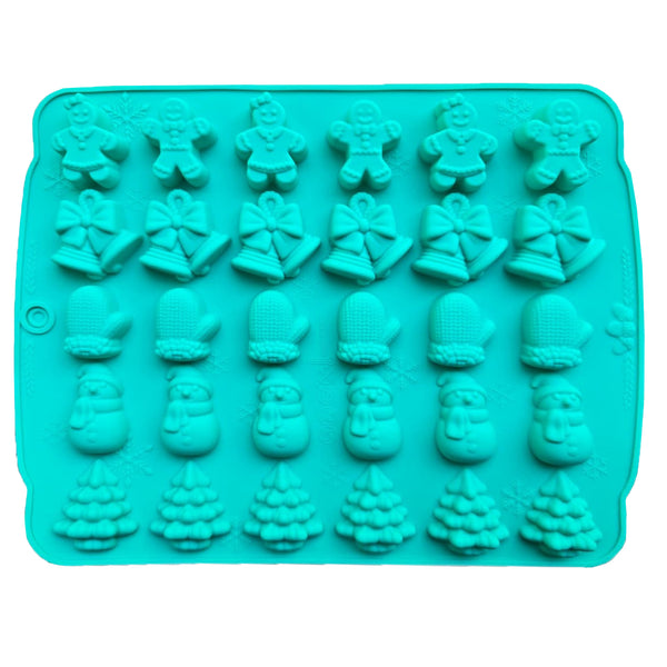 30 Cavity Multi Shape Christmas Theme Silicone Chocolate Candle Mold