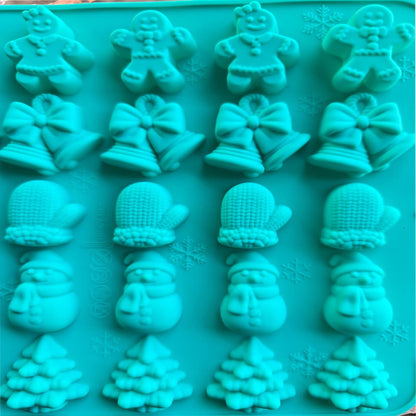 30 Cavity Multi Shape Christmas Theme Silicone Chocolate Candle Mold