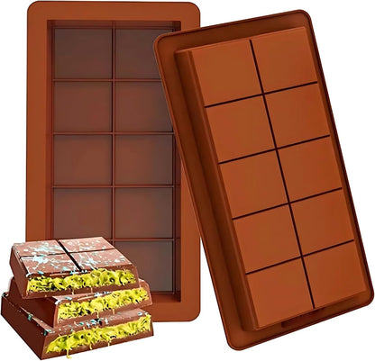 Large Rectangular Chocolate Bar Silicone Mold Chocolate Kunafa Candy Dessert Brownie