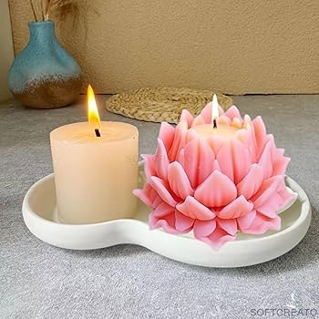 3D Lotus Flower Silicone Candle Mould for Candle Making Soap Resin Art & DIY Crafts