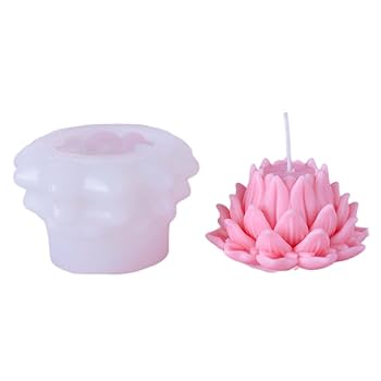 3D Lotus Flower Silicone Candle Mould for Candle Making Soap Resin Art & DIY Crafts