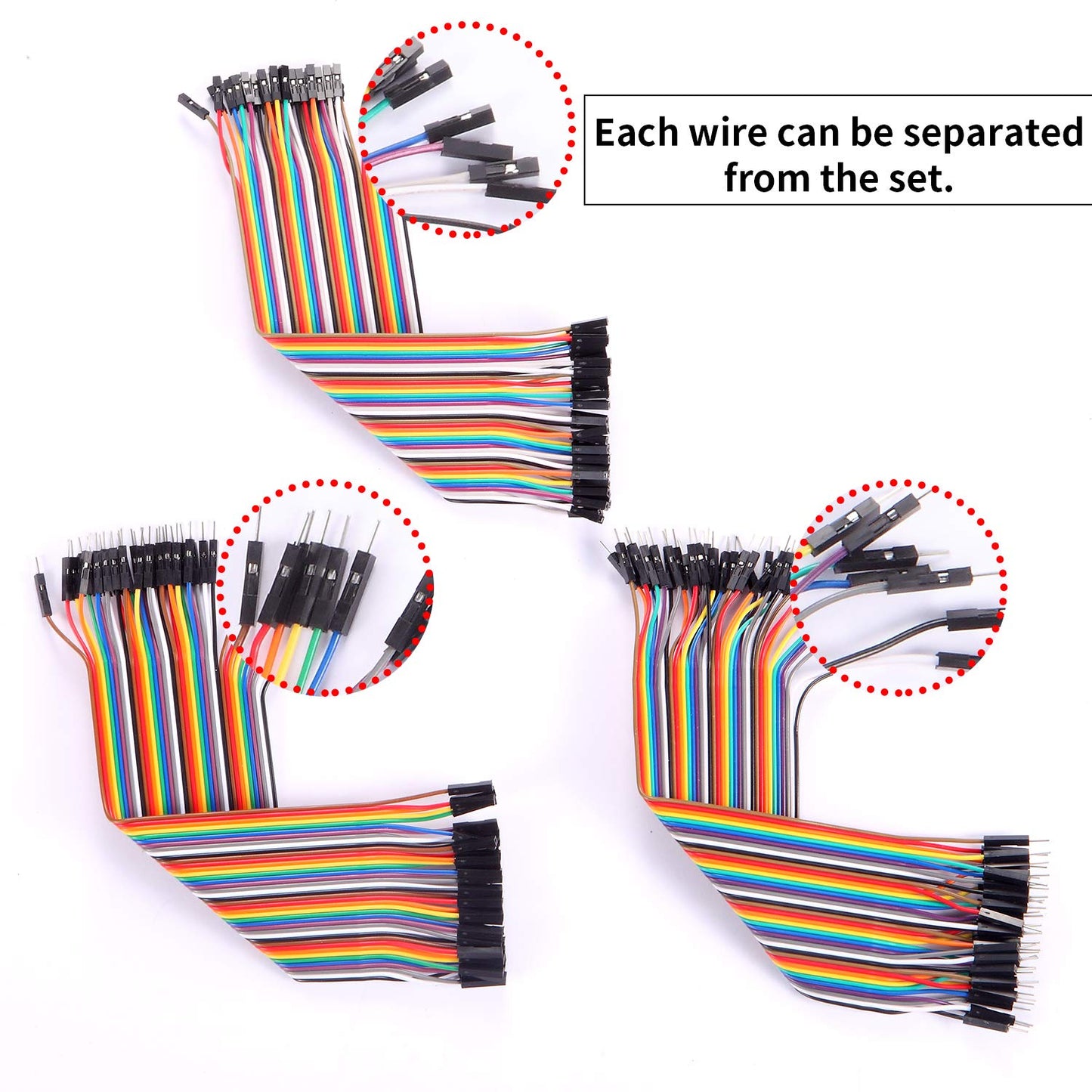 Male to Female Jumper Wires 40 Pin 40cm