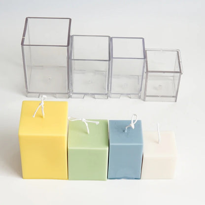 3D Square Plain Pillar Mould Polycarbonate Material Mold For Home Decoration (2.7"x 2.5")