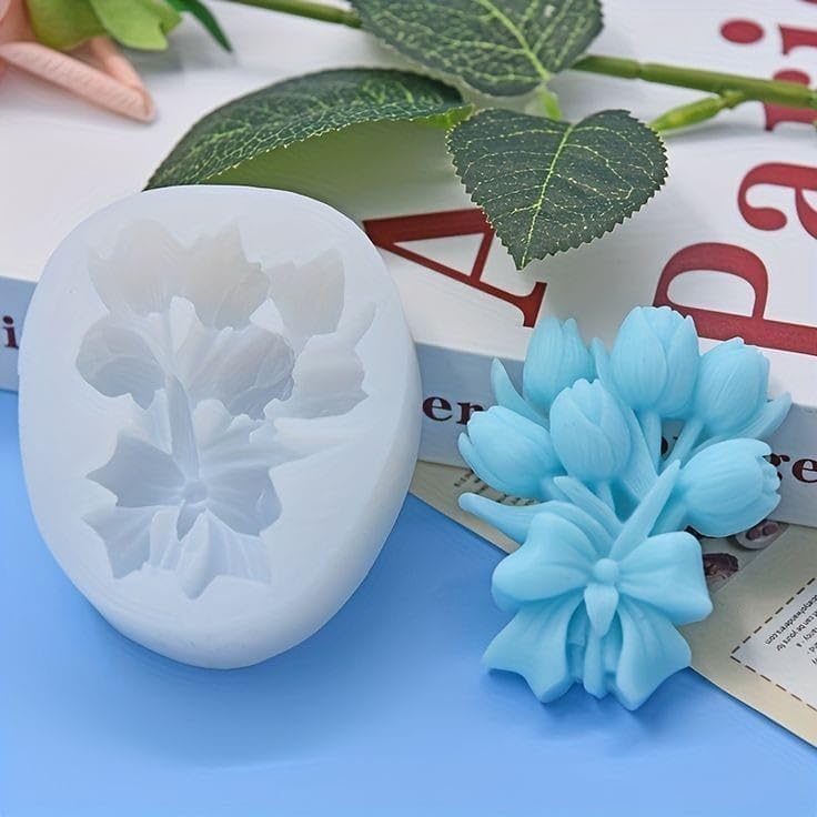 3D Flower Silicone Mould for Candle Making Floral Soap Resin Art and DIY Decorations