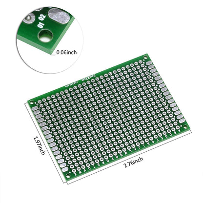 PCB Prototype Board, Double Sided PCB Proto Board for DIY Solder Breadboard, 5cm X 7cm(1.969" X 2.756") Universal Printed Circuit Board