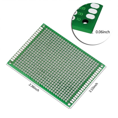 PCB Prototype Board, Double Sided PCB Proto Board for DIY Solder Breadboard, 6cm X 8cm(2.362" X 3.150") Universal Printed Circuit Board