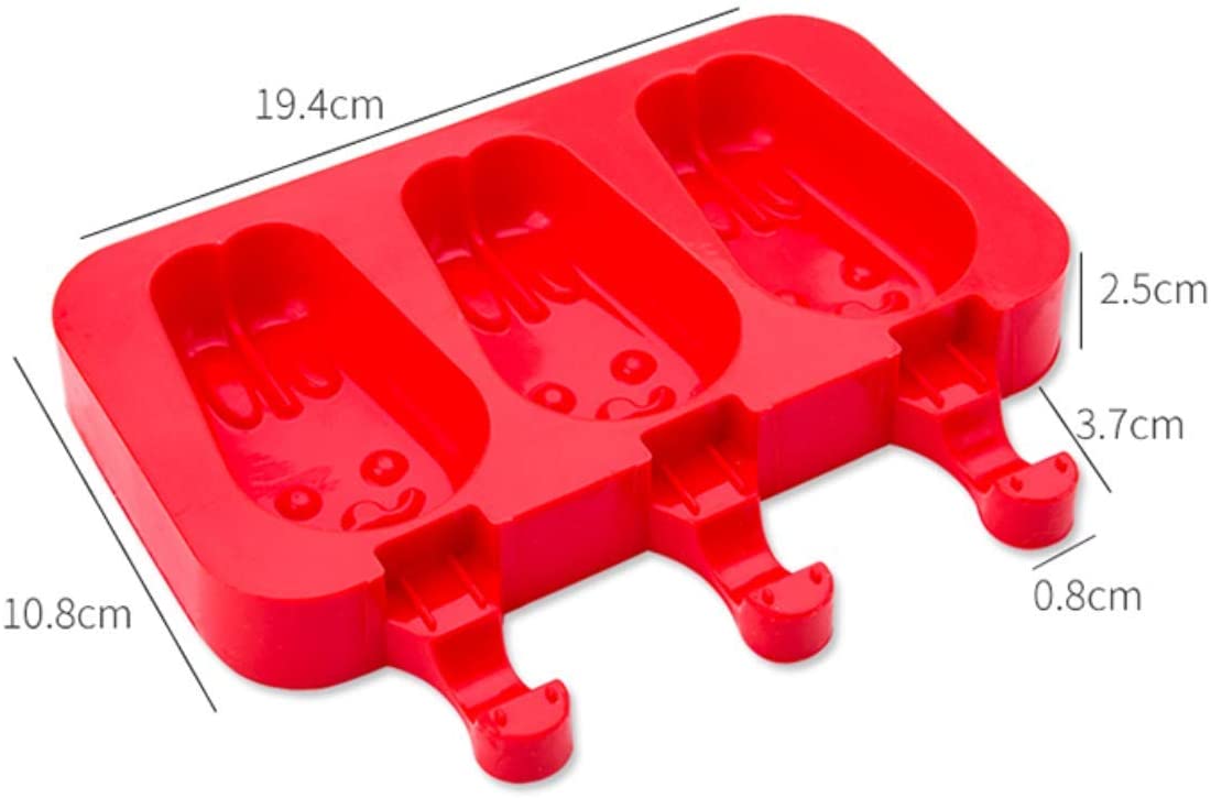 6 Cavity Bunny Popsicle Silicone Mold with Sticks for Ice Cream Cake Pops Chocolate Candy