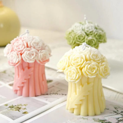 3D Rose Bouquet Candle Mold DIY Candle Making Floral Decorations & Handmade Gifts