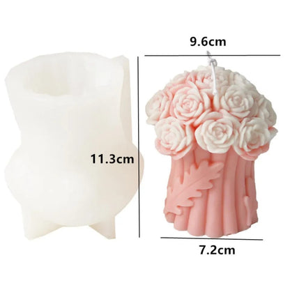 3D Rose Bouquet Candle Mold DIY Candle Making Floral Decorations & Handmade Gifts