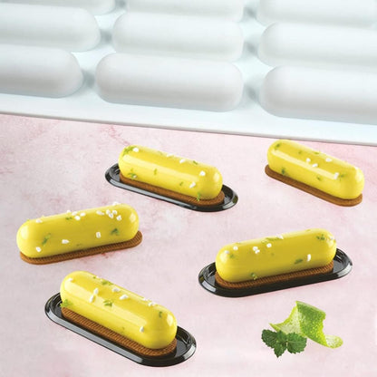 12 Cavity Mini Eclair Silicone Mould Chocolate, Pastry Jelly Pudding Ice Cream