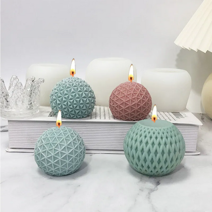 3D Geometric Diamond Sphere Silicone Candle Mold DIY Home Decor Handmade Gifts & Crafts