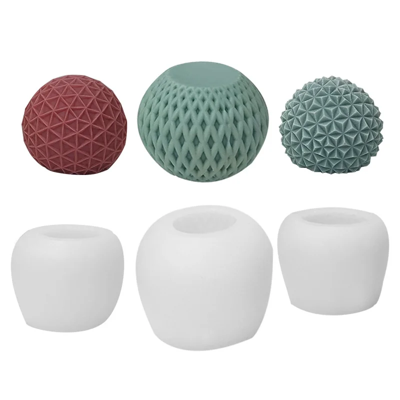 3D Geometric Sphere Silicone Candle Mold  DIY Scented Aroma Candles Home Decor