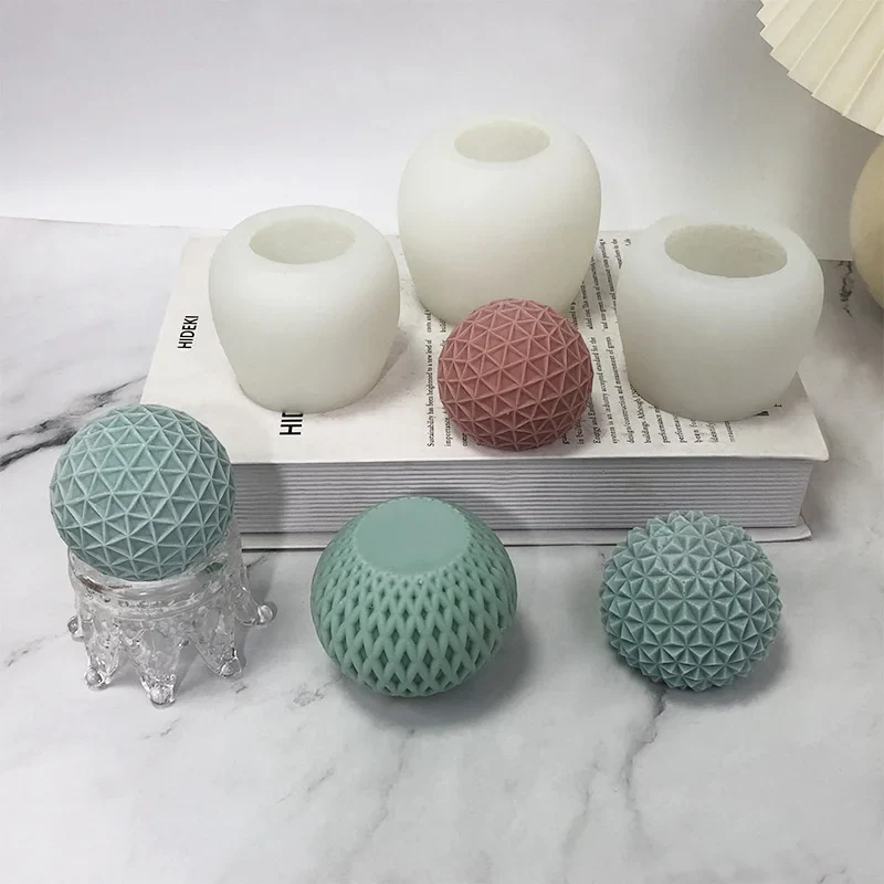 3D Geometric Diamond Sphere Silicone Candle Mold DIY Home Decor Handmade Gifts & Crafts