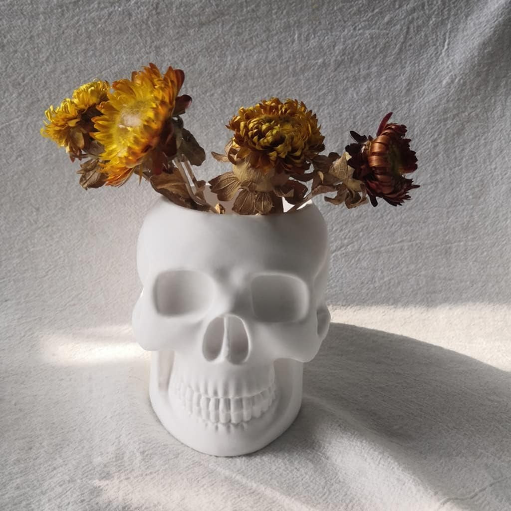 3D Skull Head Silicone Candle Mold DIY Candles Wax Soap Resin & Decorative Crafts (Large)