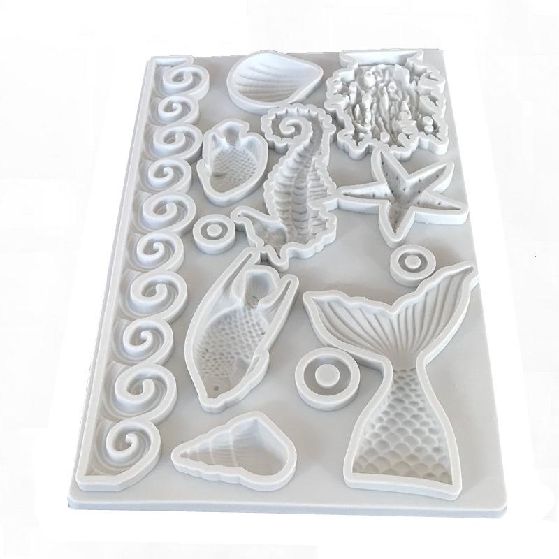 Sea Shell Seahorse Coral Fish Wave Silicone Fondant Mould Chocolate Candy