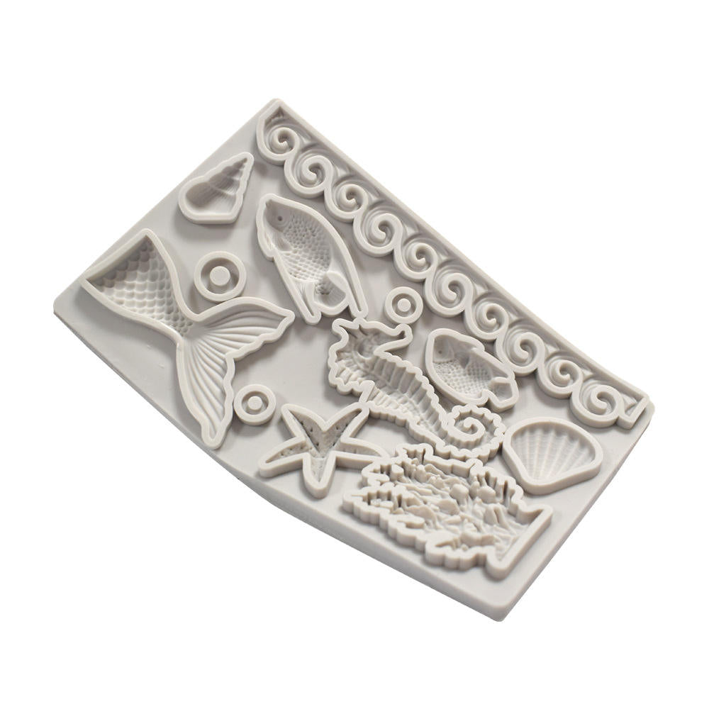 Sea Shell Seahorse Coral Fish Wave Silicone Fondant Mould Chocolate Candy