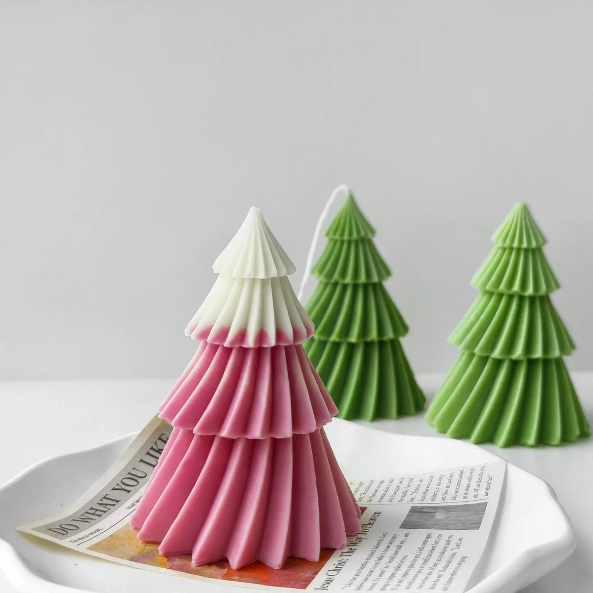 LARGE 3D Layered Christmas Tree Silicone Candle Mould for DIY Festive Decor Wax Candles