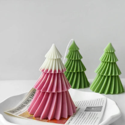 LARGE 3D Layered Christmas Tree Silicone Candle Mould for DIY Festive Decor Wax Candles